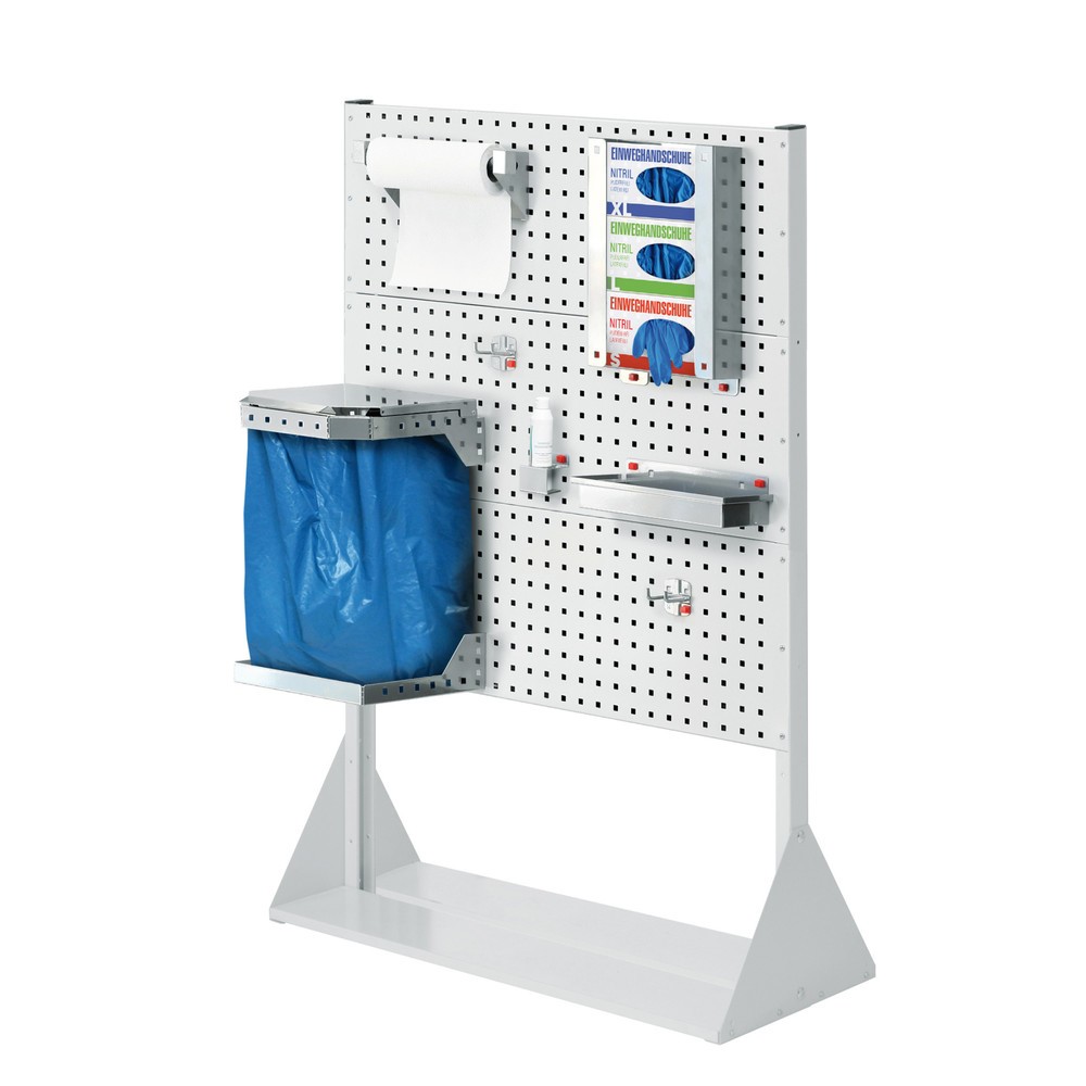 Product afbeelding: Hygiënestation Kappes RasterPlan®, scheidingswand met 3 geperforeerde platen, hxbxd 1.450 x 1.000 x 430 mm, model 2