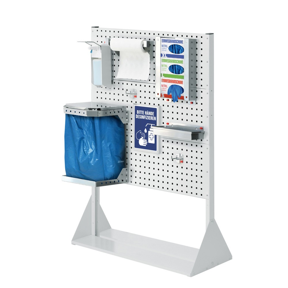 Product afbeelding: Hygiënestation Kappes RasterPlan®, scheidingswand met 3 geperforeerde platen, hxbxd 1.450 x 1.000 x 430 mm, model 1