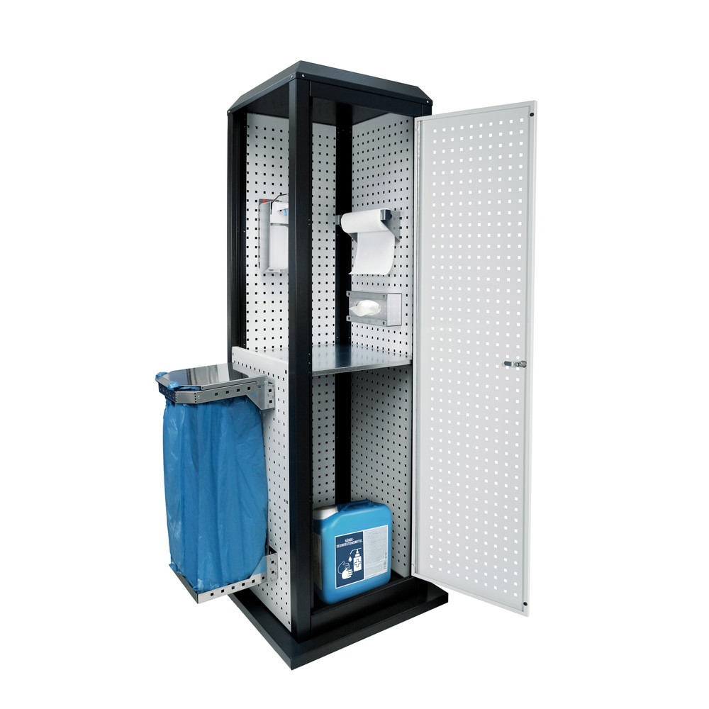 Product afbeelding: Hygiënestation Kappes RasterPlan®, stationair, met deur en één legbord, hxbxd 2.015 x 700 x 700 mm, model 4