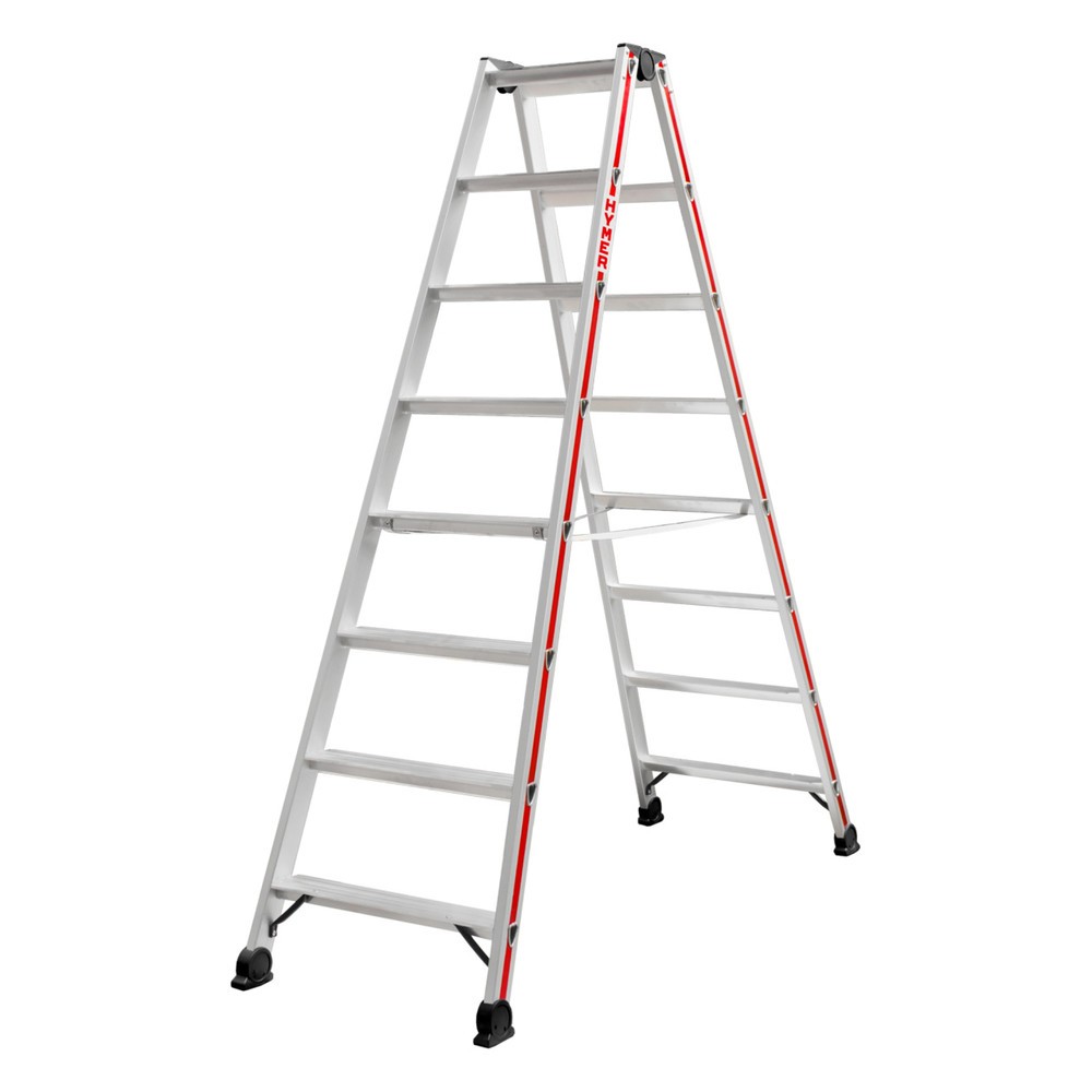 Produktabbildung Nr. 1: HYMER Stufenstehleiter, beidseitig, 2×8 Sprossen, Standhöhe 1,34 m