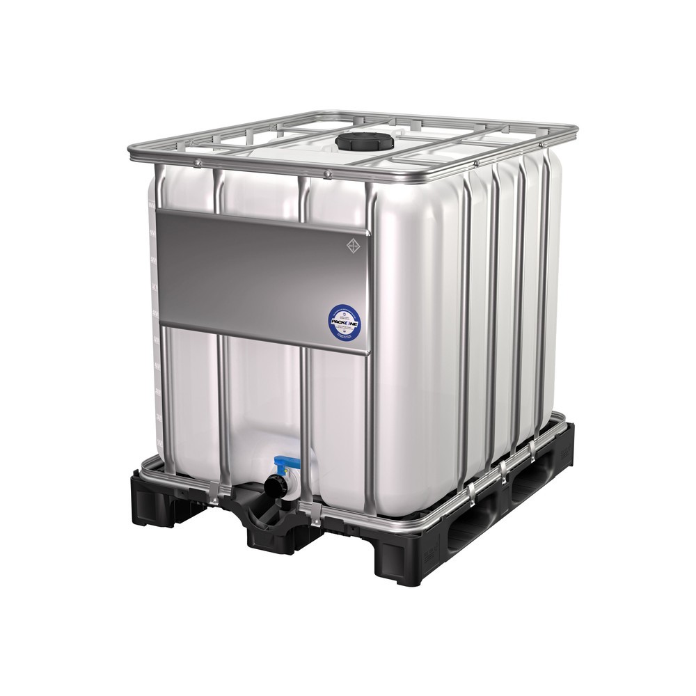 Produktabbildung Nr. 1: IBC-Container, auf Kunststoffpalette, mit verzinktem Stahlrohrrahmen, 1000 Liter, Standard