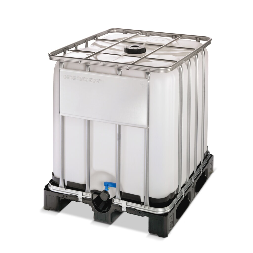 Produktabbildung: IBC-Container Standard-Ausführung, Kunststoff-Palette, 600 Liter
