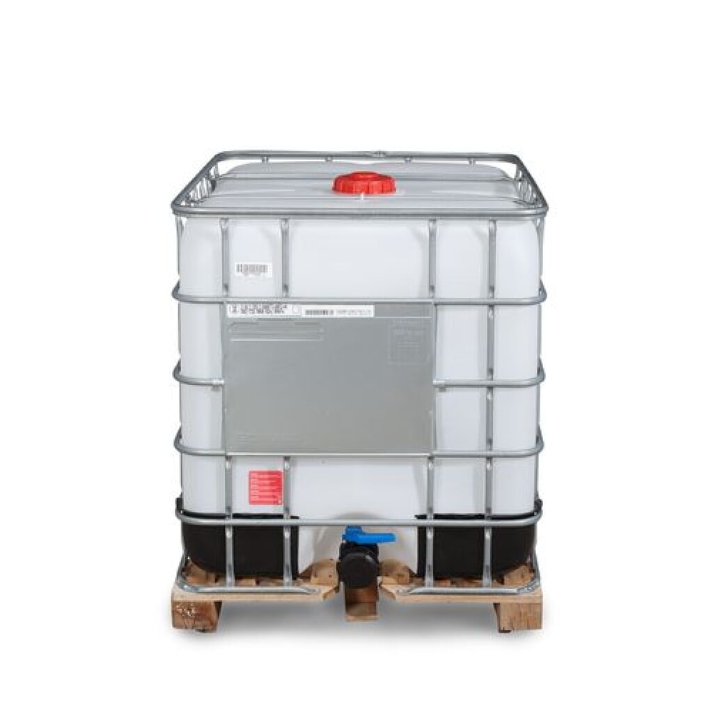 IBC Recobulk, Gefahrgut-Ausführung, PE-Palette, 1.000 Liter, Öffnung NW150, Auslauf NW50 Produktabbildung: IBC Recobulk, Gefahrgut-Ausführung, PE-Palette, 1.000 Liter, Öffnung NW150, Auslauf NW50