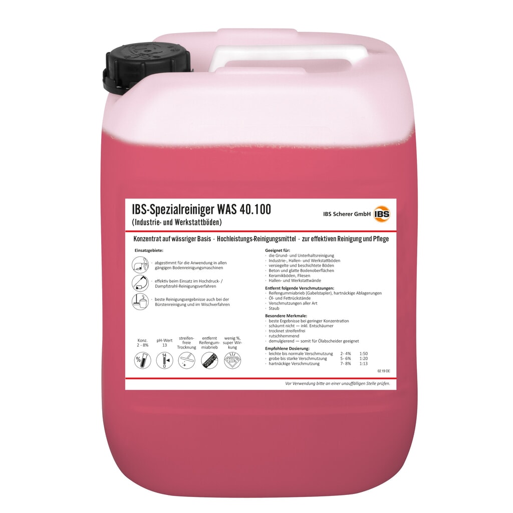 Produktabbildung: IBS-Werkstattbodenreiniger WAS 40.100, 20 Liter