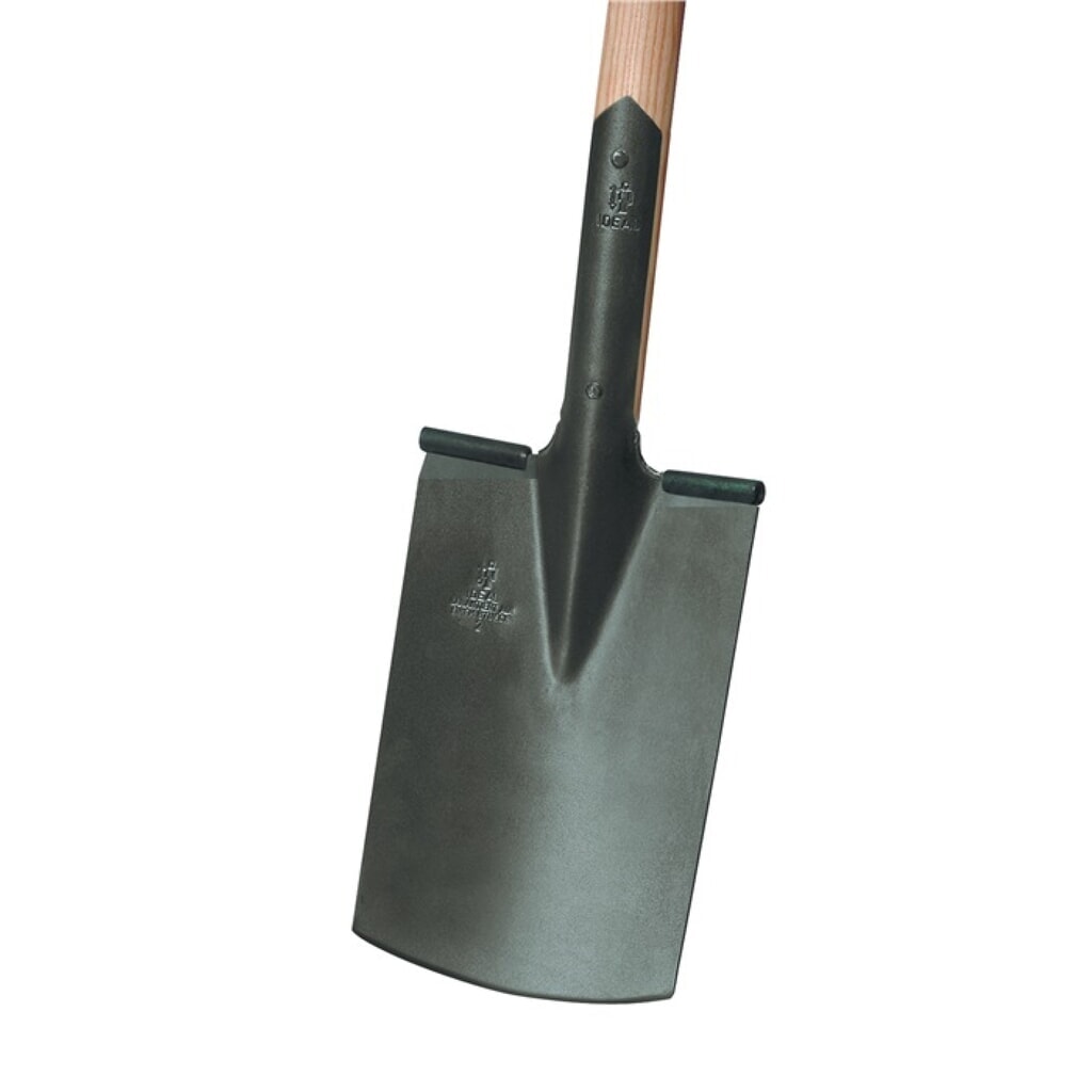Produktabbildung: IDEAL Bauspaten 285x185/180mm Gr.2 Gärtner Form m.Trittschutz u.T-Stiel