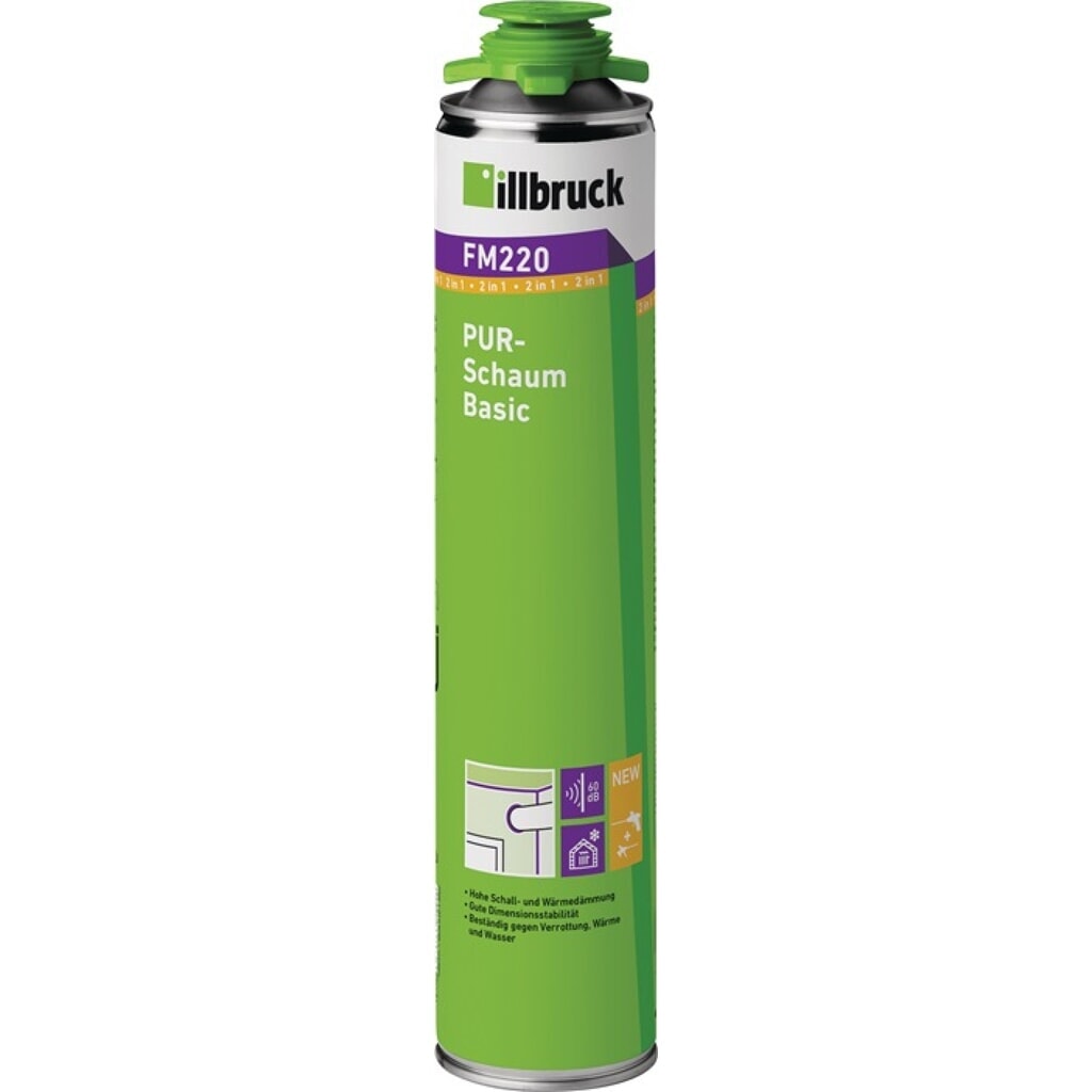 Produktabbildung Nr. 1: ILLBRUCK 1K-PUR-Schaum FM220 500 ml B2 gelb m.Einw.-Handsch.Dose