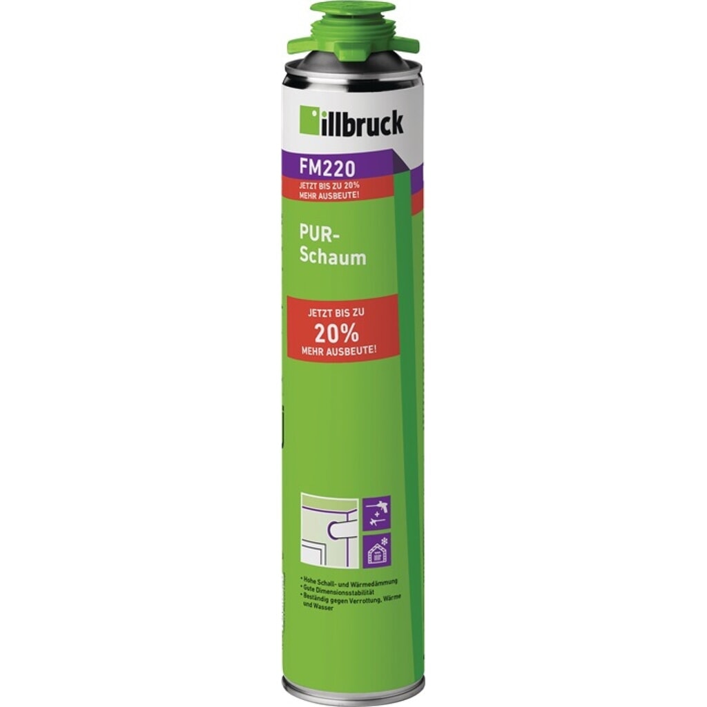 Produktabbildung Nr. 2: ILLBRUCK 1K-PUR-Schaum FM220 500 ml B2 gelb m.Einw.-Handsch.Dose