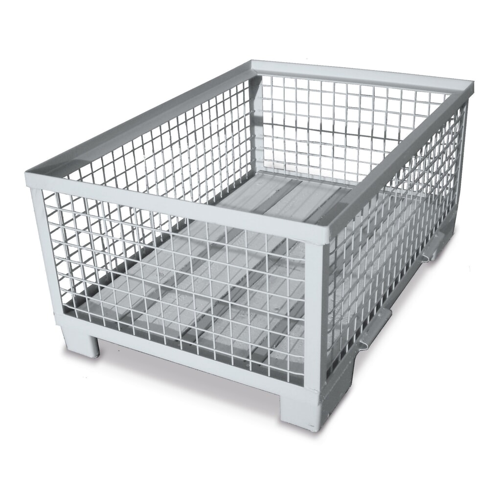 Produktabbildung: Industrie-Gitterbox, voll abklappbare Längswand, Höhe 570 mm