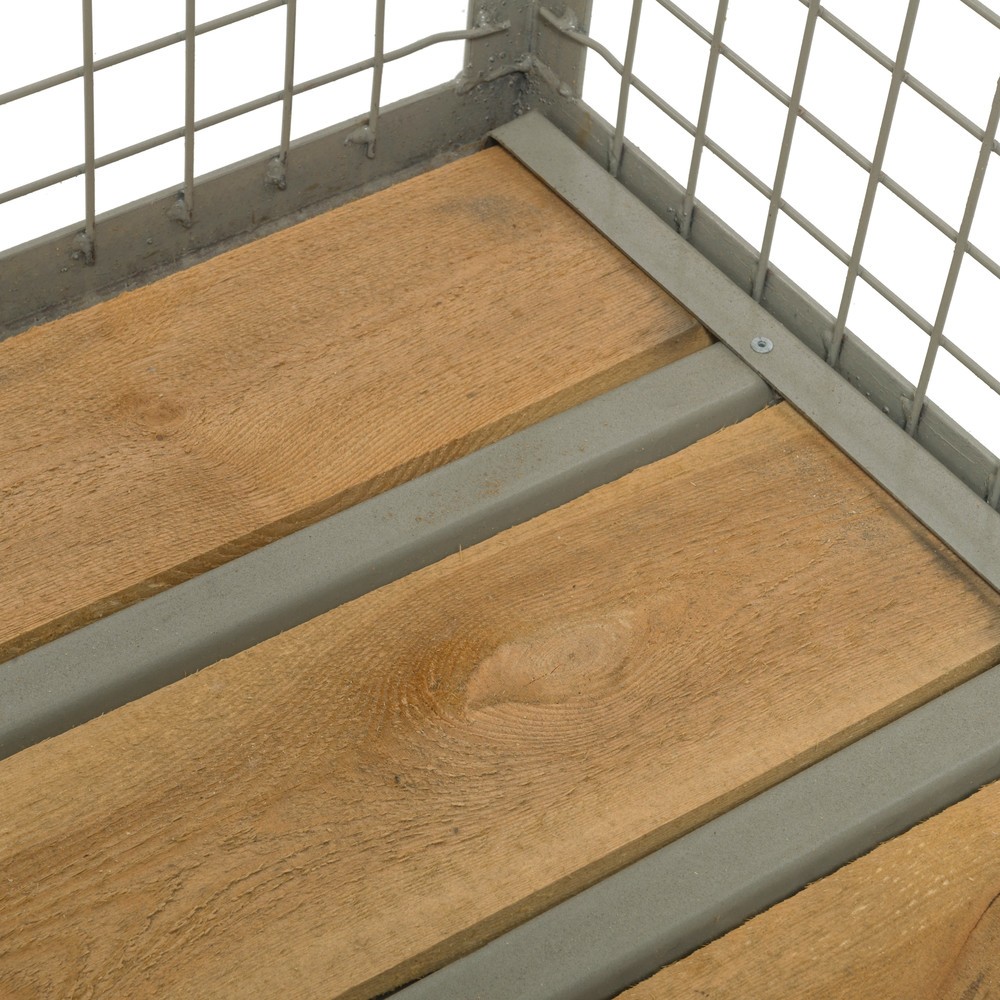 Productafbeelding nr. 6: Industriële gitterbox, met half neerklapbare lengtewand, hoogte 970 mm, met deksel