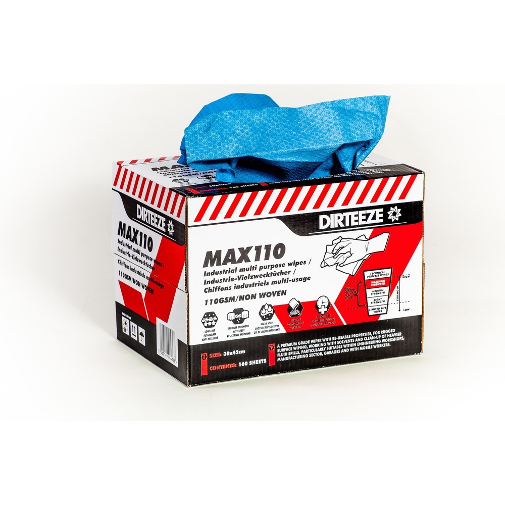 Productafbeelding nr. 2: Industriële poetsdoekjes MAX110, 1 doos met 160 doekjes