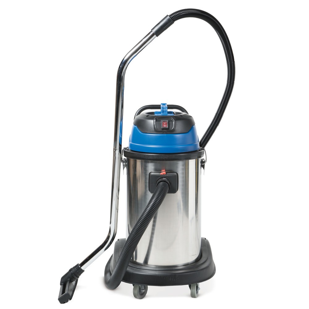 Product afbeelding: Industriële stofzuiger HEMMDAL, nat + droog, roestvrijstalen reservoir, 1.500 W, 30 l, kantelonderstel, duwbeugel