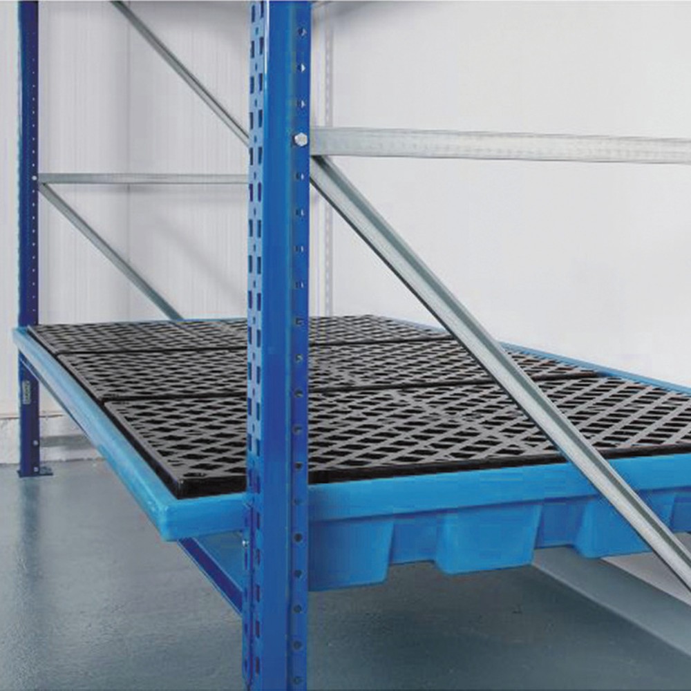 Product afbeelding: asecos® inhaak-lekbak van PE, rooster van PE, hxbxd 250 x 900/1.300 x 1.780 mm