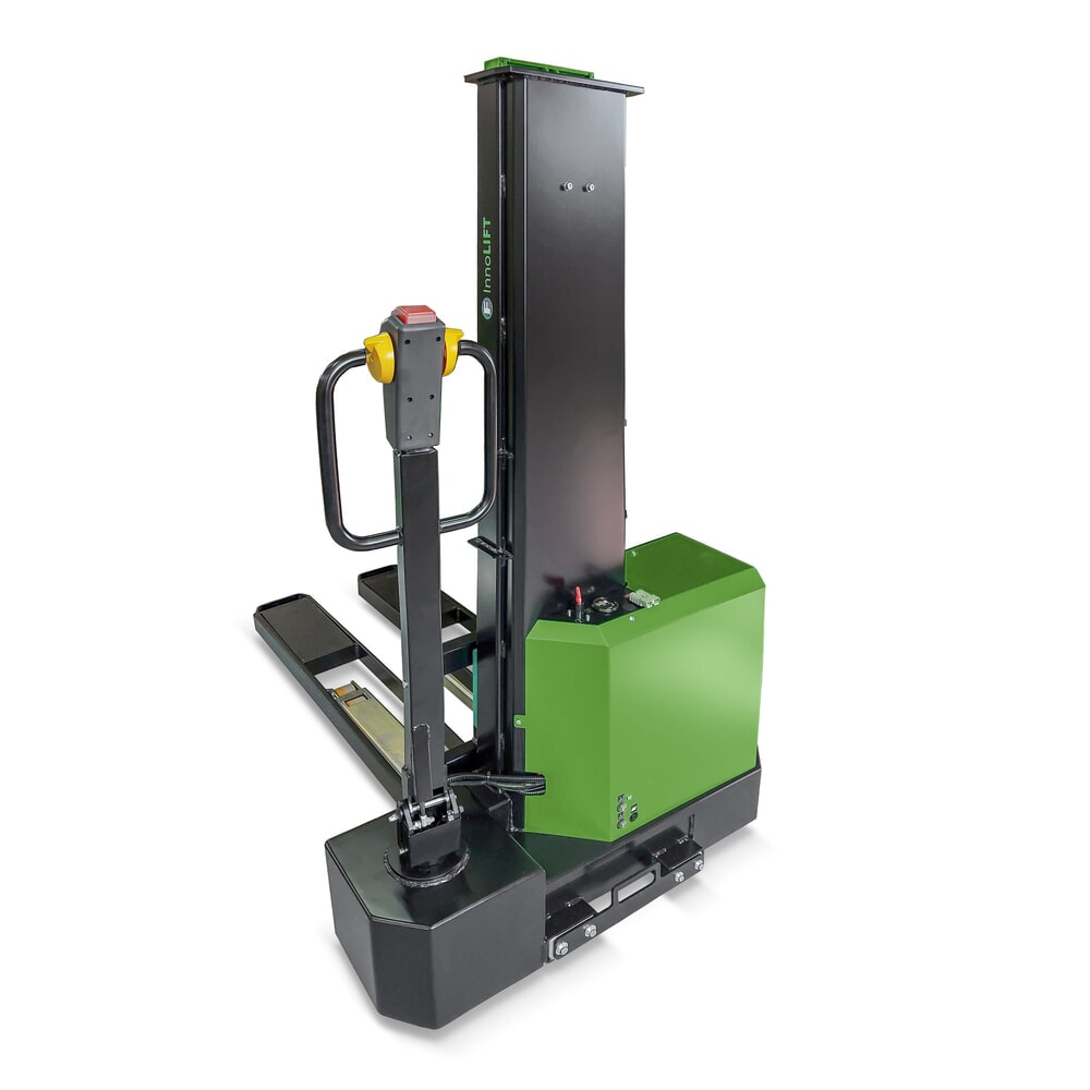 Produktabbildung: InnoLIFT® Elektro-Hochhubwagen zur Mitnahme, semielektrisch, Tragfähigkeit 1.000 kg, Ladehöhe 1.150 mm