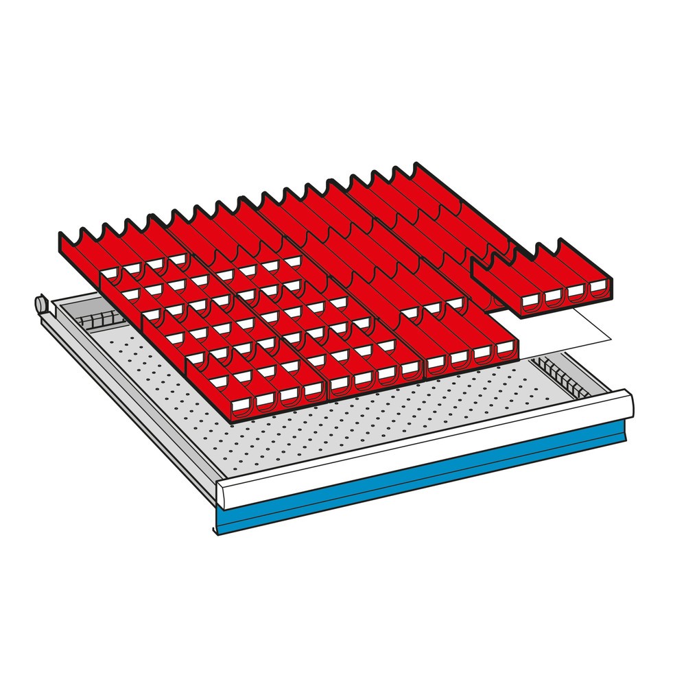 Immagine del prodotto: Cassette per cassettiere LISTA con 46 cassette, altezza 50 mm