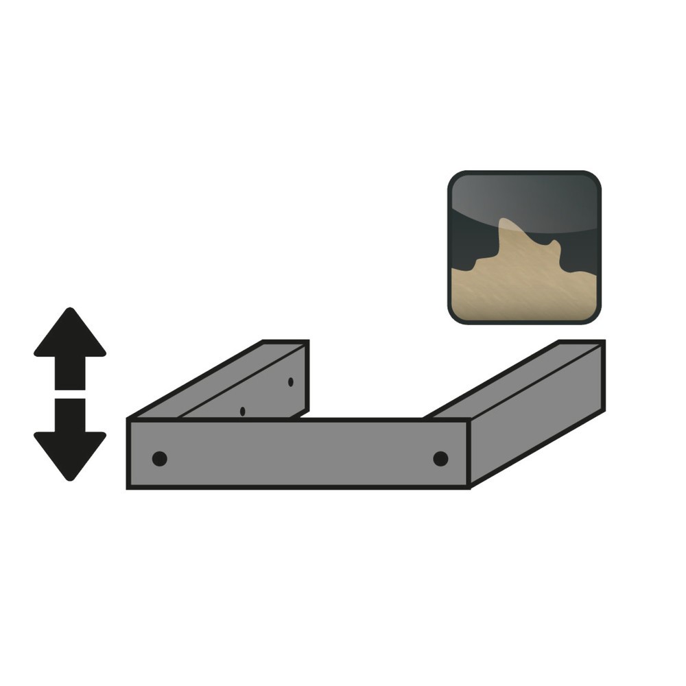 Product afbeelding: Instelinrichting incl. sokkelfront voor veiligheidskast asecos® type 30, breedte 564 mm