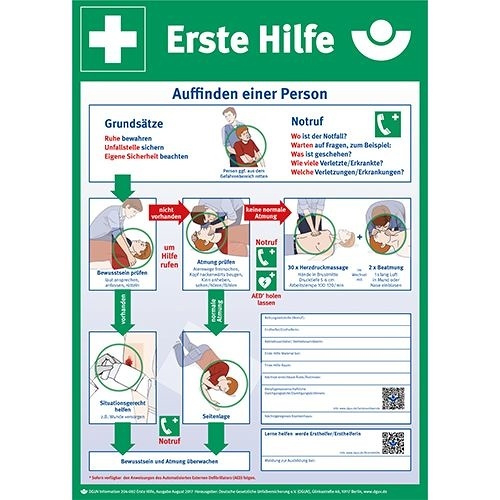 Zdjęcie produktu: B-Safety Instrukcje dotyczące udzielania pierwszej pomocy, zgodnie z informacją DGUV 204-001