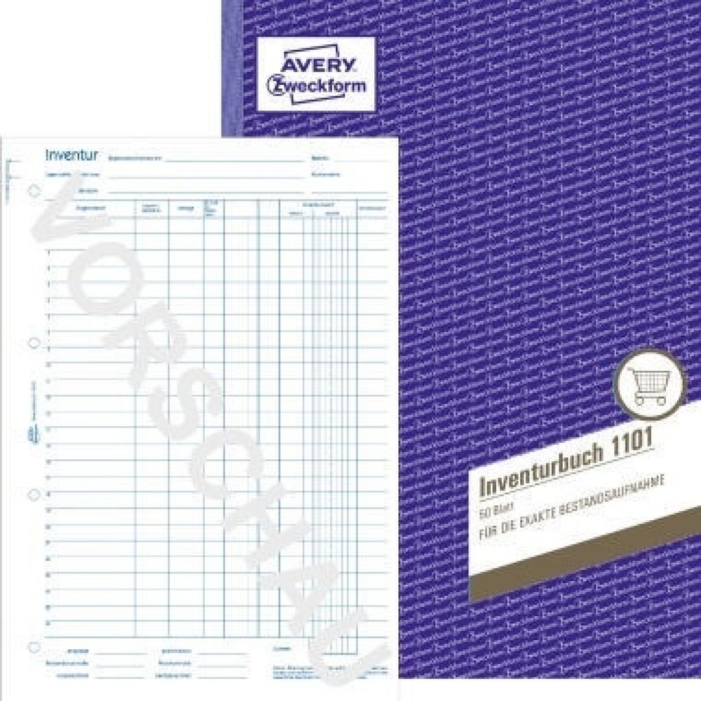Produktabbildung: Avery Zweckform Inventurbuch 1101 DIN A4 50Blatt