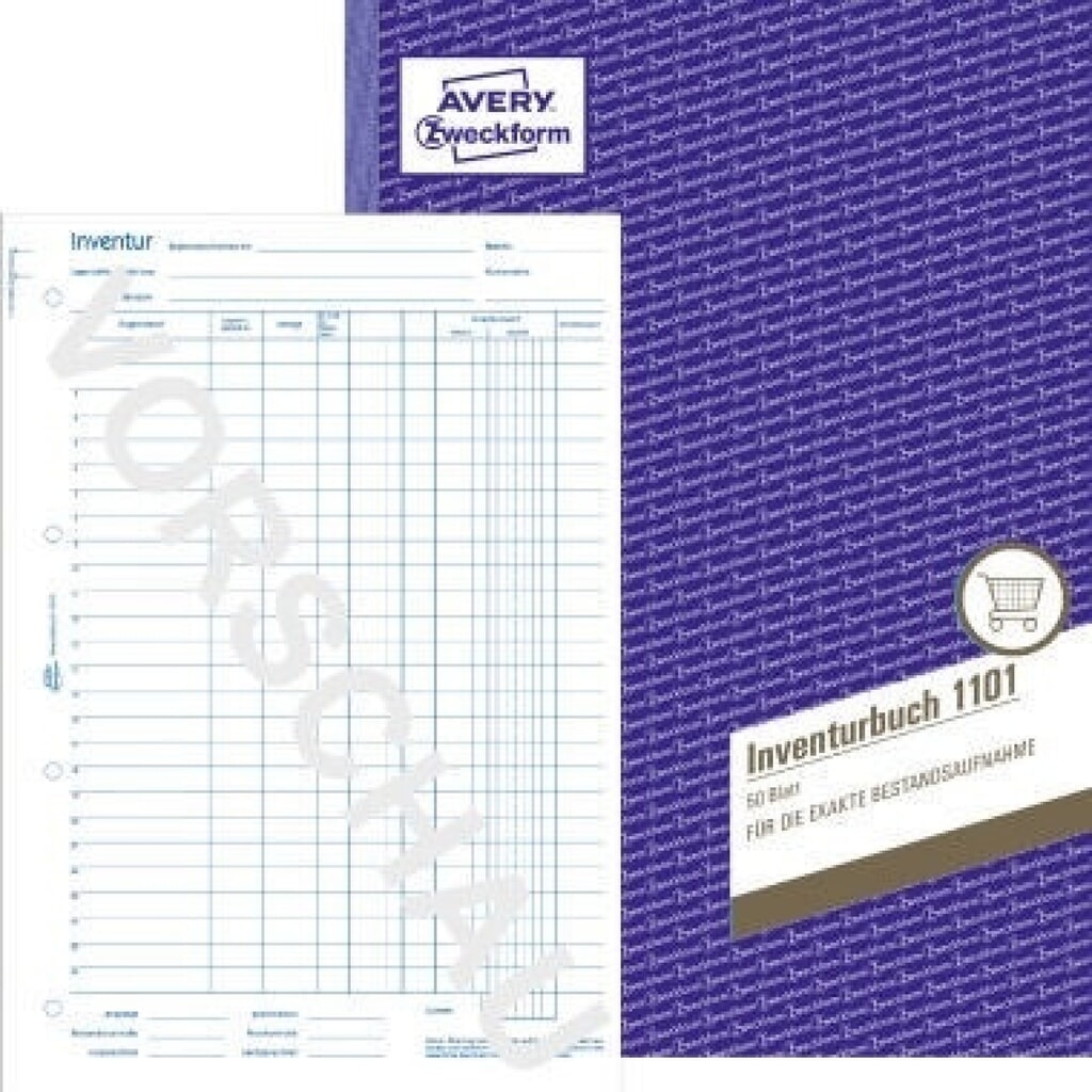 Avery Zweckform Inventurbuch 1101 DIN A4 50Blatt Produktabbildung: Avery Zweckform Inventurbuch 1101 DIN A4 50Blatt