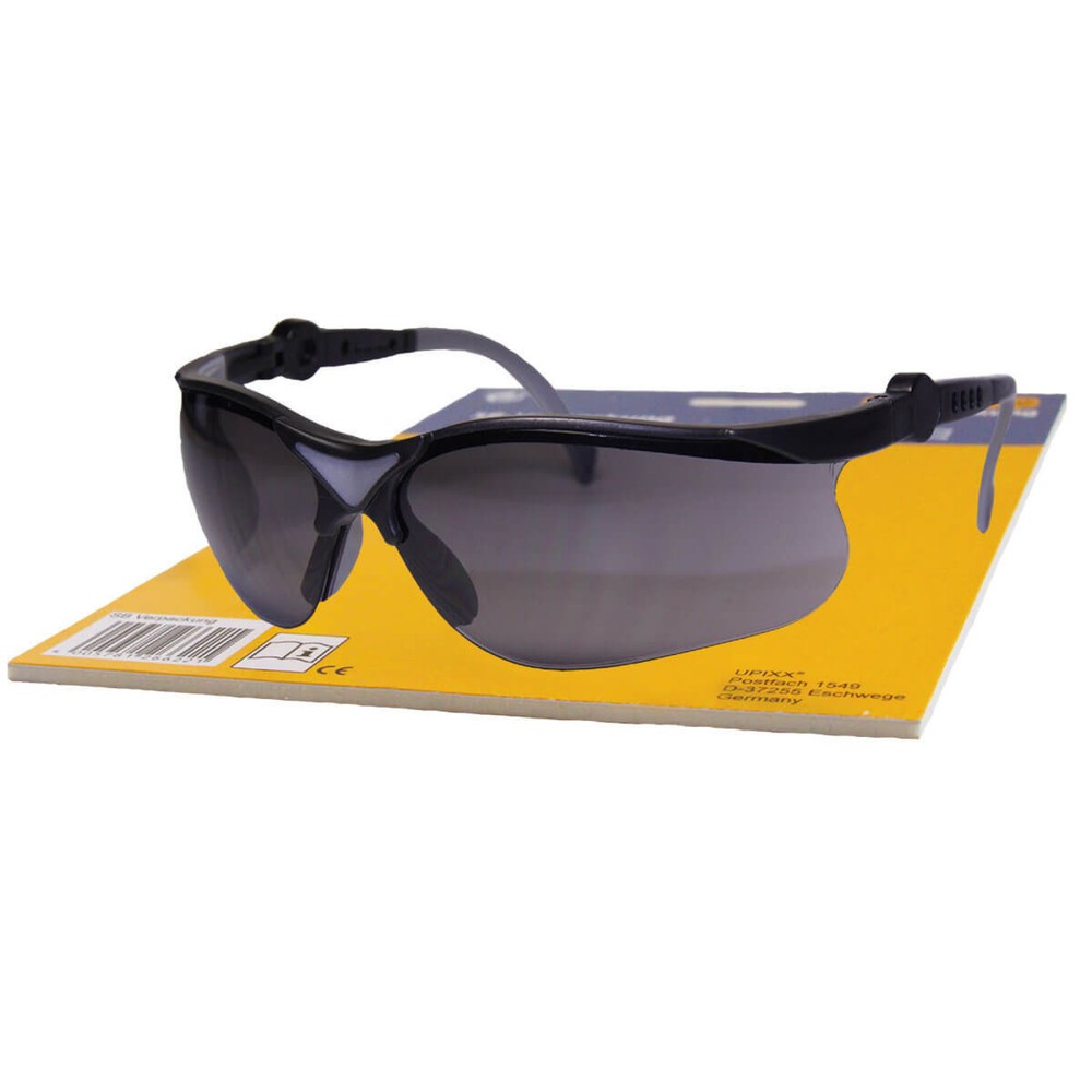 Produktabbildung: Ionic Schutzbrille UV400, schwarz/silberner Rahmen