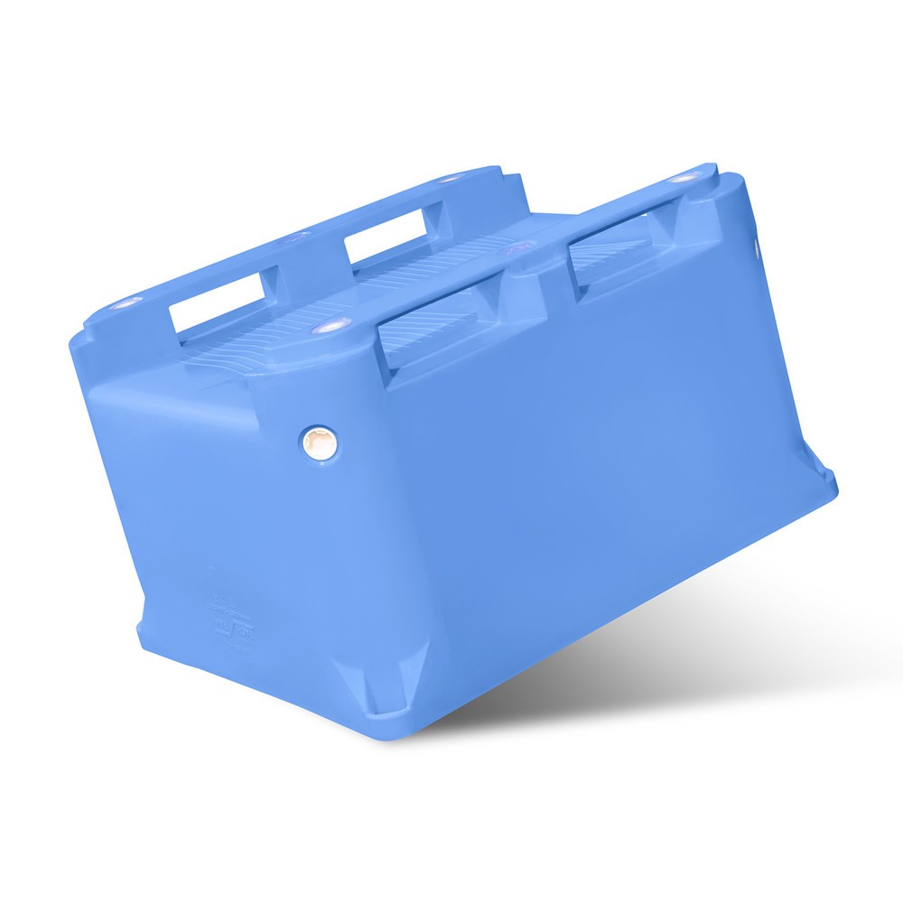 Produktabbildung Nr. 2: Isolierter Container aus HDPE mit PE-Schaum-Isolierung, schmaler Steg, blau