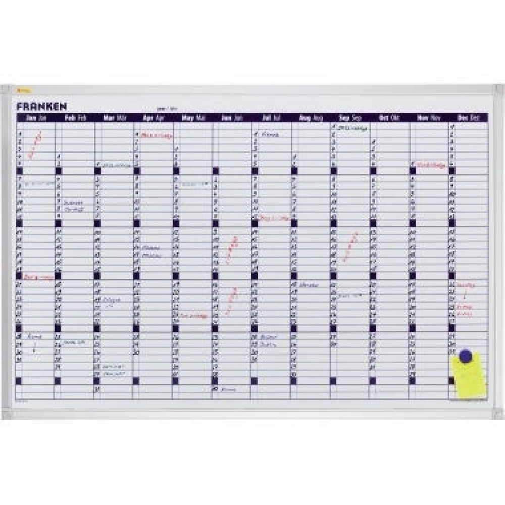 Produktabbildung: FRANKEN Jahresplantafel X-tra Line VO-12 90x60cm 12Monate weiß