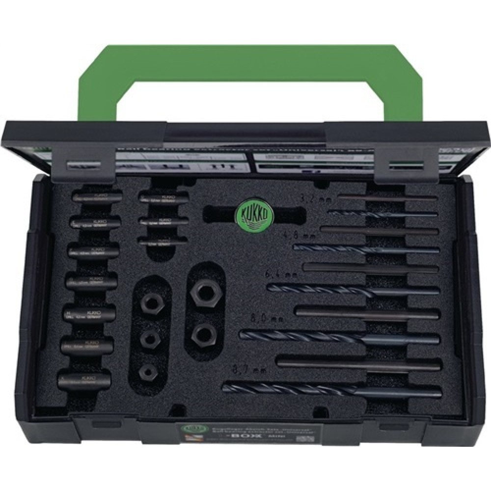 N° de l'image du produit 1 : Jeu d'extracteurs de vis 49-U-B M 5-M 16 25 pièces foret HSS adapté inclus KUKKO