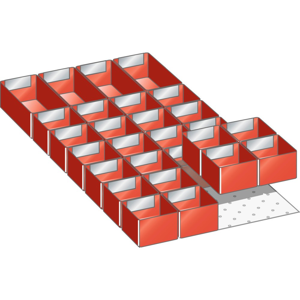 Illustration du produit: Jeu de bacs en plastique LISTA 18x36E, (lxP) 306x612 mm, 28 pièces, hauteur de façade 50 mm