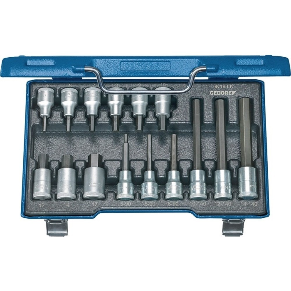 Illustration du produit: Jeu de clés à douille IN 19 LKM 15 pièces 1/2 po. 5-17 mm pour vis à six pans cr