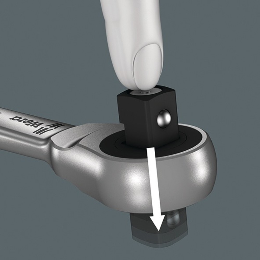 N° de l'image du produit 4 : Cliquet réversible Zyklop Metal push 1/4 po. 76 dents longueur 141 mm avec carré