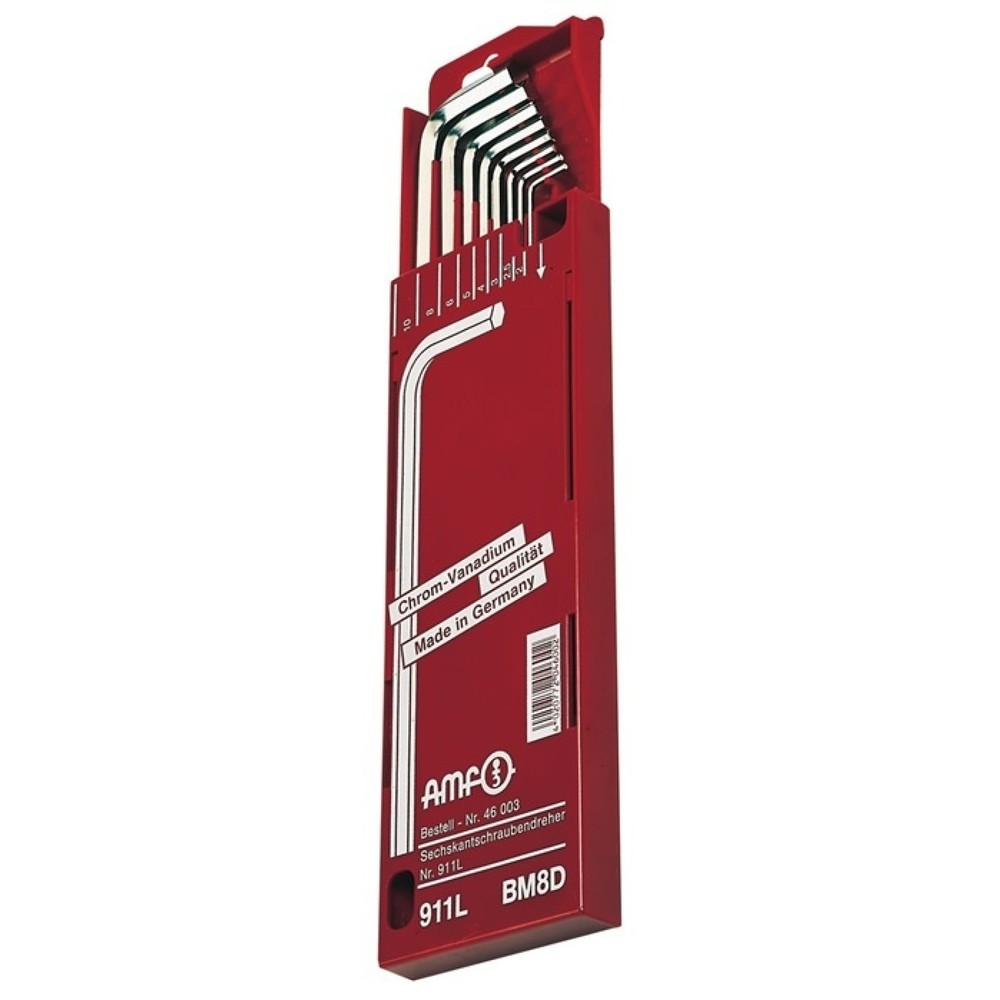 Illustration du produit: Jeu de clés mâles coudées 911L-BM8D 8 pcs. boîte coulissante SW 2-10 mm long aci