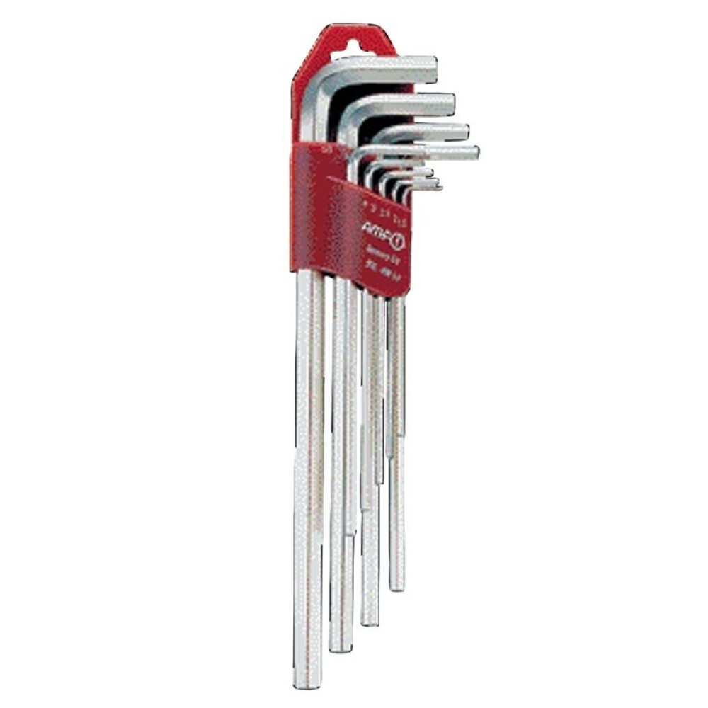 Illustration du produit: Jeu de clés mâles coudées 911L-HM9D 9 pcs. support en plastique SW 1,5-10 mm lon