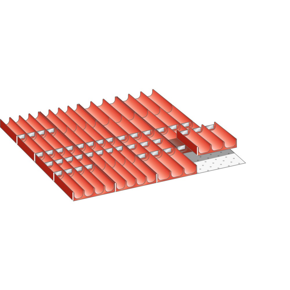 Illustration du produit: Jeu de compartiments creux LISTA 36x36E, (lxPxHF) 612x612x50 mm, 66 pièces
