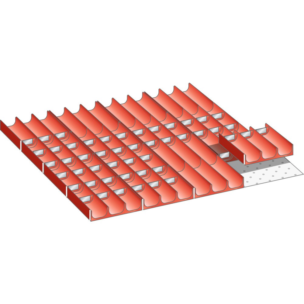Illustration du produit: Jeu de compartiments creux LISTA 36x36E, (lxPxHF) 612x612x50 mm, 76 pièces