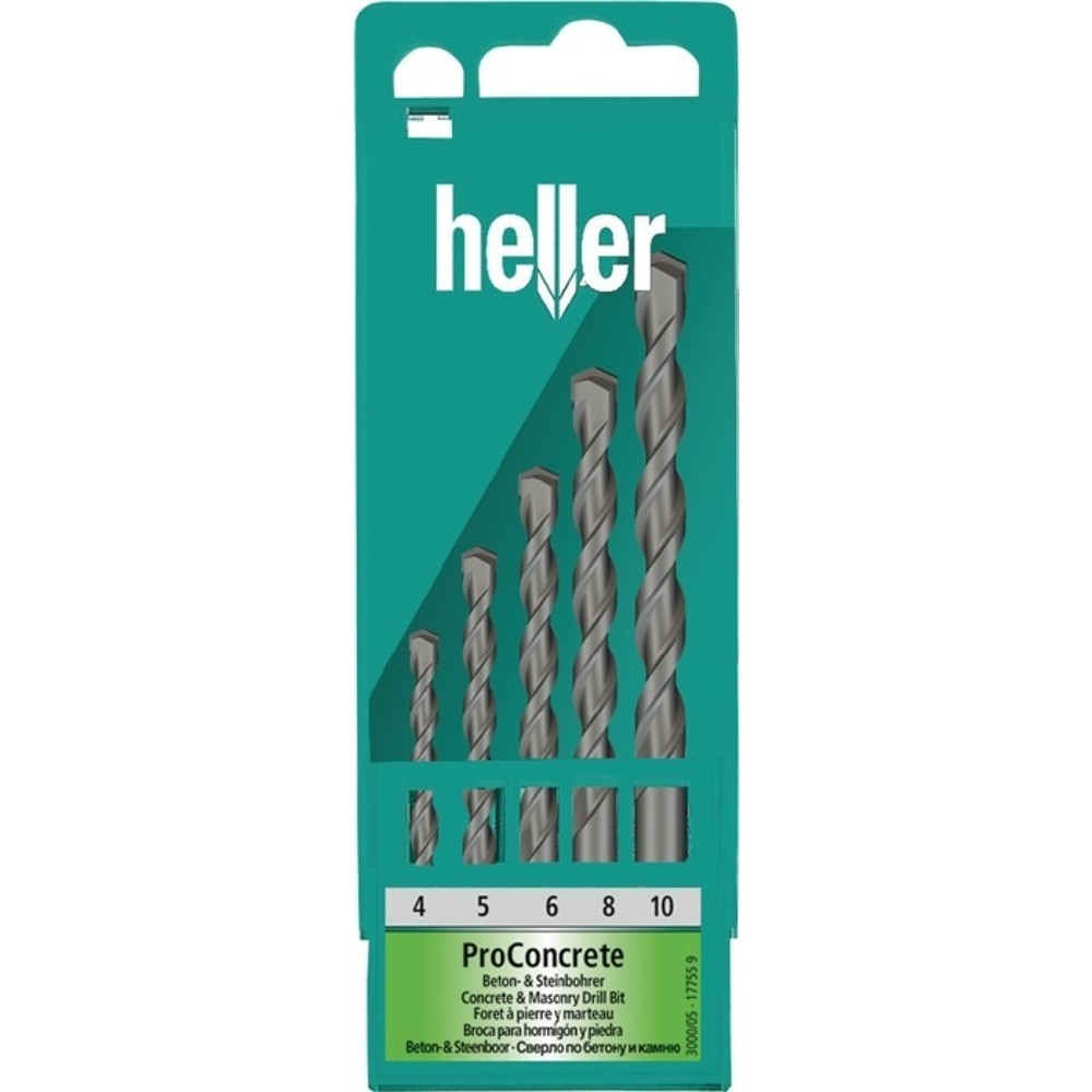 Illustration du produit: Jeu de forets à béton/pierre ISO5468 4 pièces D. 5/6/8/10 mm HELLER