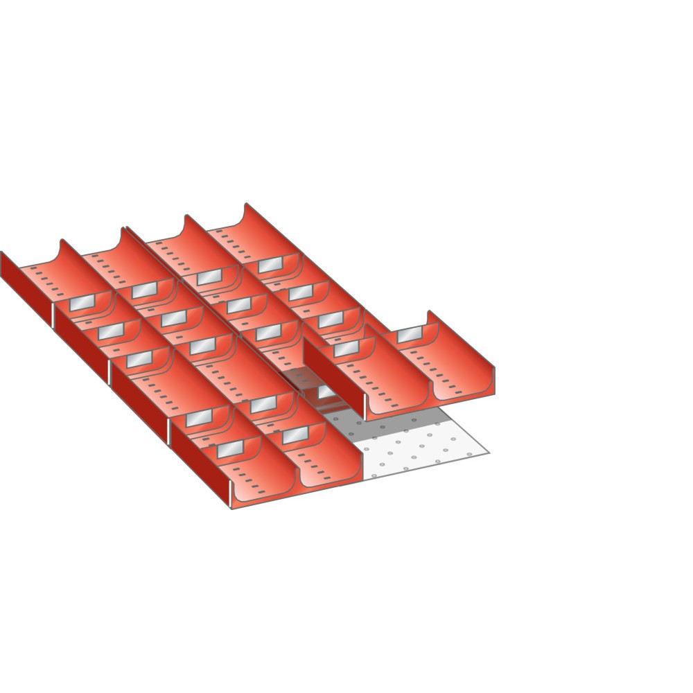 Illustration du produit: Jeu de godets LISTA 18x36E, (lxPxHF) 306x612x50 mm, 28 pièces