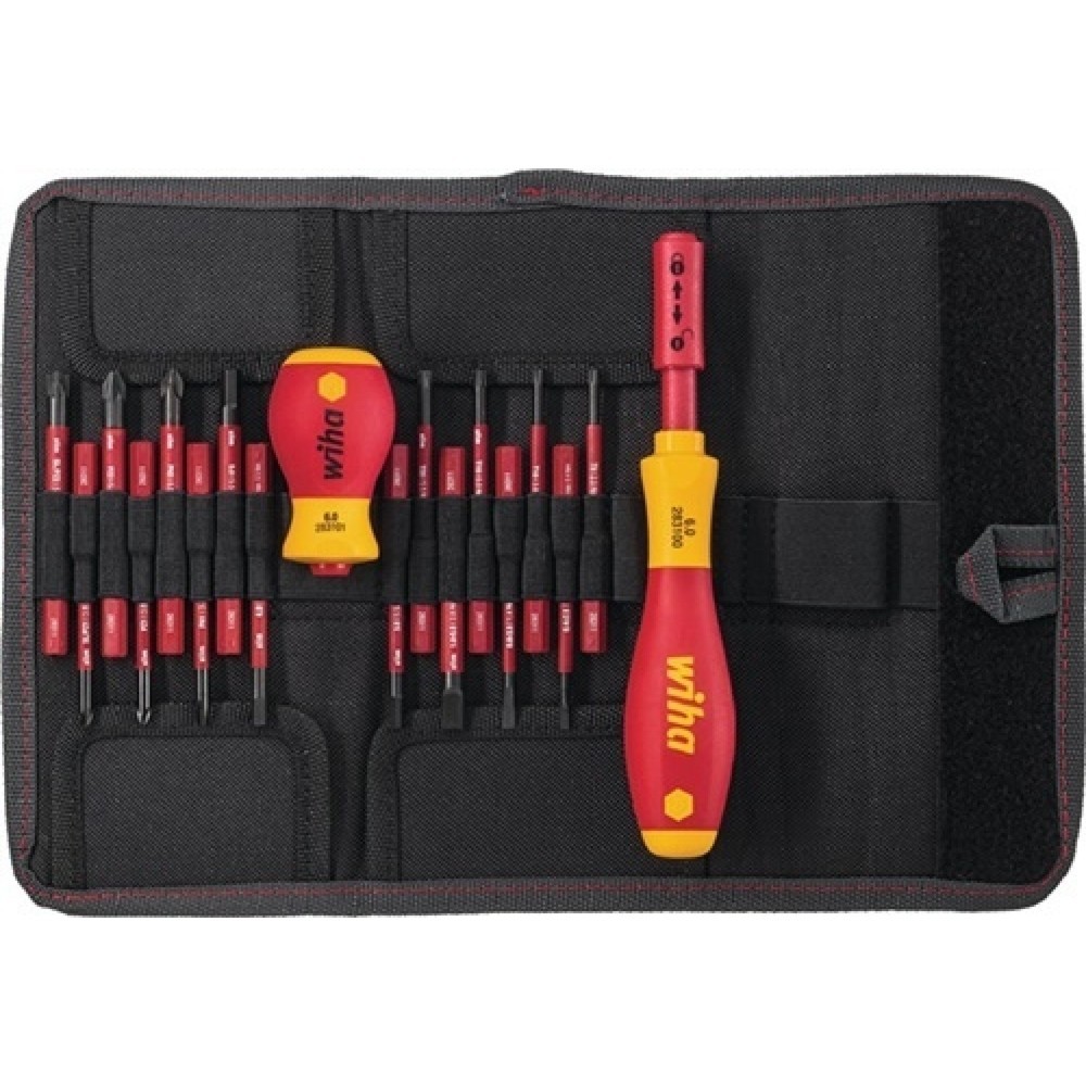 Illustration du produit: Jeu de tournevis SlimVario® 18 pièces avec lames interchangeables isolées VDE WI