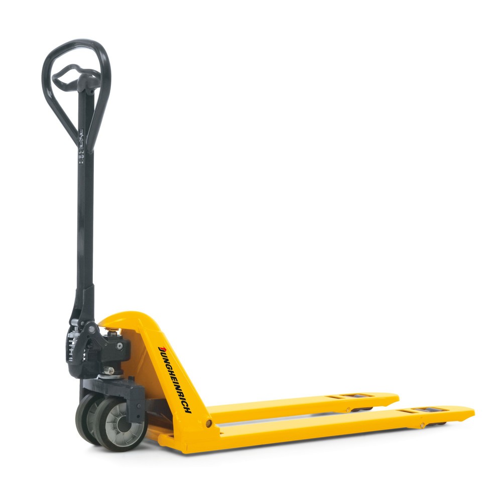 Termékkép: Jungheinrich AM 15l kézi emelőkocsi lapos villákkal, teherbírás 1500 kg, villahossz 1150 mm, tömörgumi/nylon tandem görgőkkel