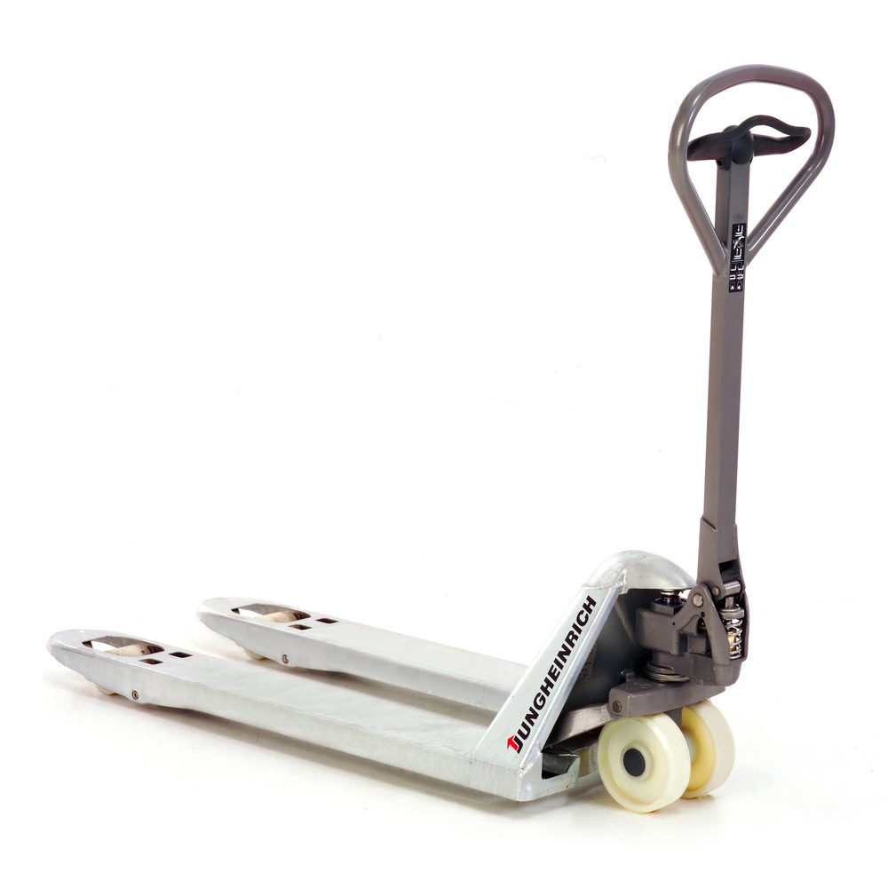 Product image: Jungheinrich AM G20 Galvinox hand pallet truck, load capacity 2,000 kg, fork length 795 mm, nylon