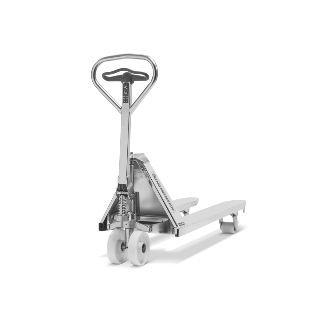 Produktabbildung Nr. 2: Jungheinrich Edelstahl-Handhubwagen AM I20p, Professional-Ausführung, Tragfähigkeit 2.000 kg, Sonder-Gabeltragbreite 680 mm, Gabellänge 1.220 mm, Nylon, Tandemrollen