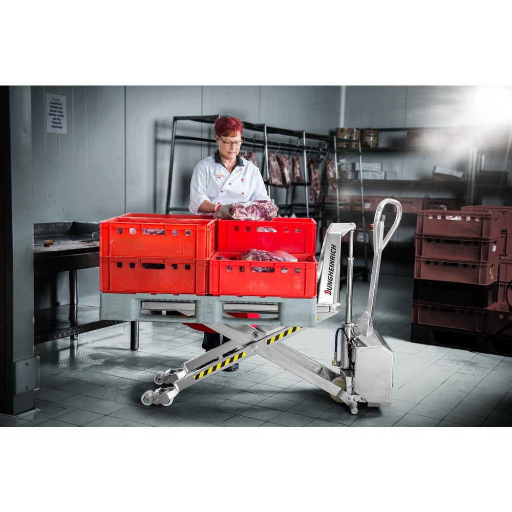 Produktabbildung Nr. 2: Jungheinrich Edelstahl-Scherenhubwagen AMX I15ep, Professional, Tragfähigkeit 1.500 kg, Gabellänge 1.200 mm, Nylon