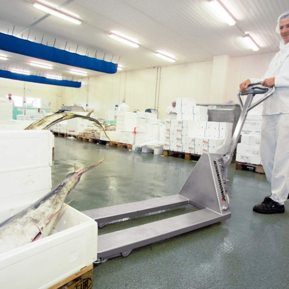 Číslo obrázku produktu 6: Ruční paletový vozík z nerezové oceli Jungheinrich AM I20, nosnost 2000 kg, délka vidlí 970 mm, nylon