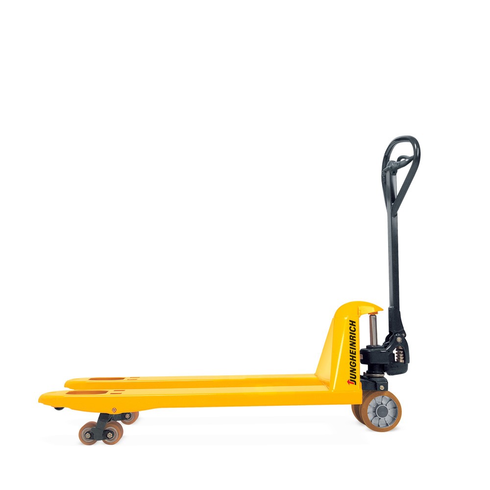 Zdjęcie produktu nr 1: Ręczny wózek paletowy Jungheinrich AM 22 z funkcją szybkiego unoszenia, udźwig 2200 kg, długość wideł 1150 mm, nylon, rolki tandemowe