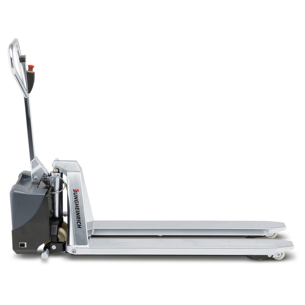 Número de imagen del producto 3: Transpaleta de tijera de acero inoxidable Jungheinrich AMX I15e, capacidad de carga 1.500 kg, longitud de horquilla 1.200 mm, poliuretano