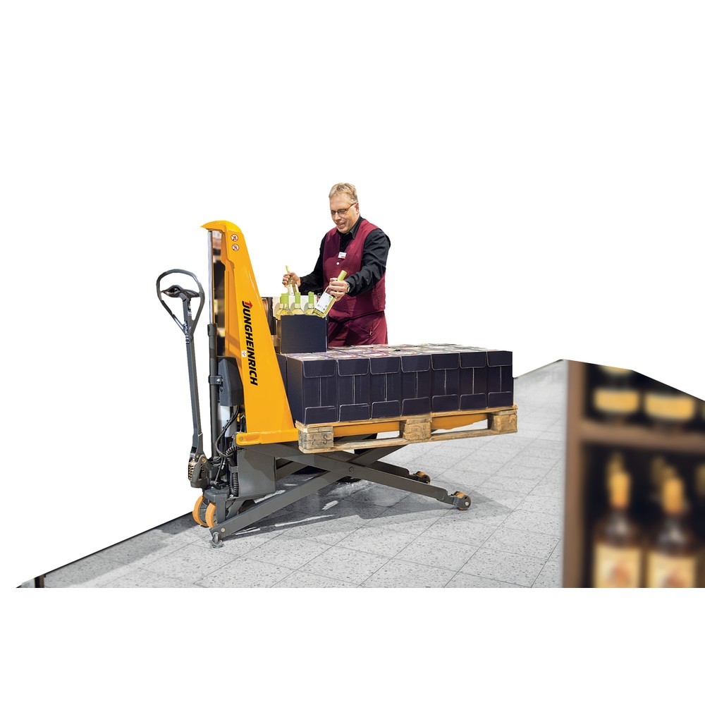 Immagine del prodotto n. 6: Transpallet a pantografo Jungheinrich AMX 10e, portata 1.000 kg, lunghezza forche 1.150 mm, nylon