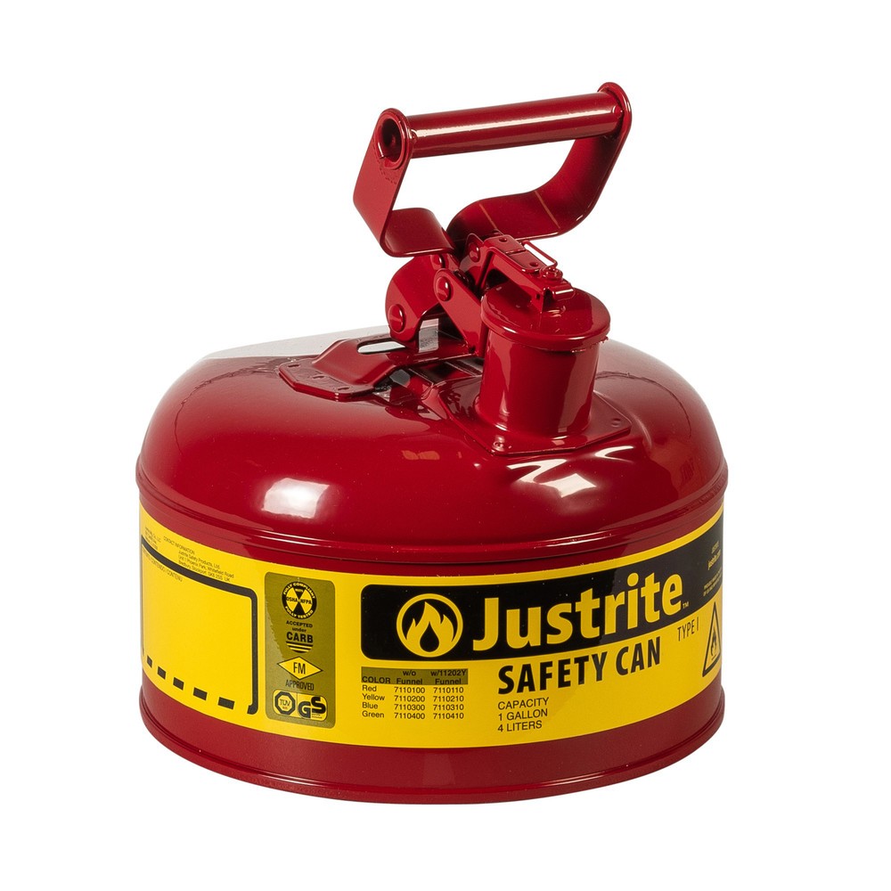 Imagen del producto: Justrite - Contenedor de seguridad tipo I con asa giratoria, color rojo, 4 litros