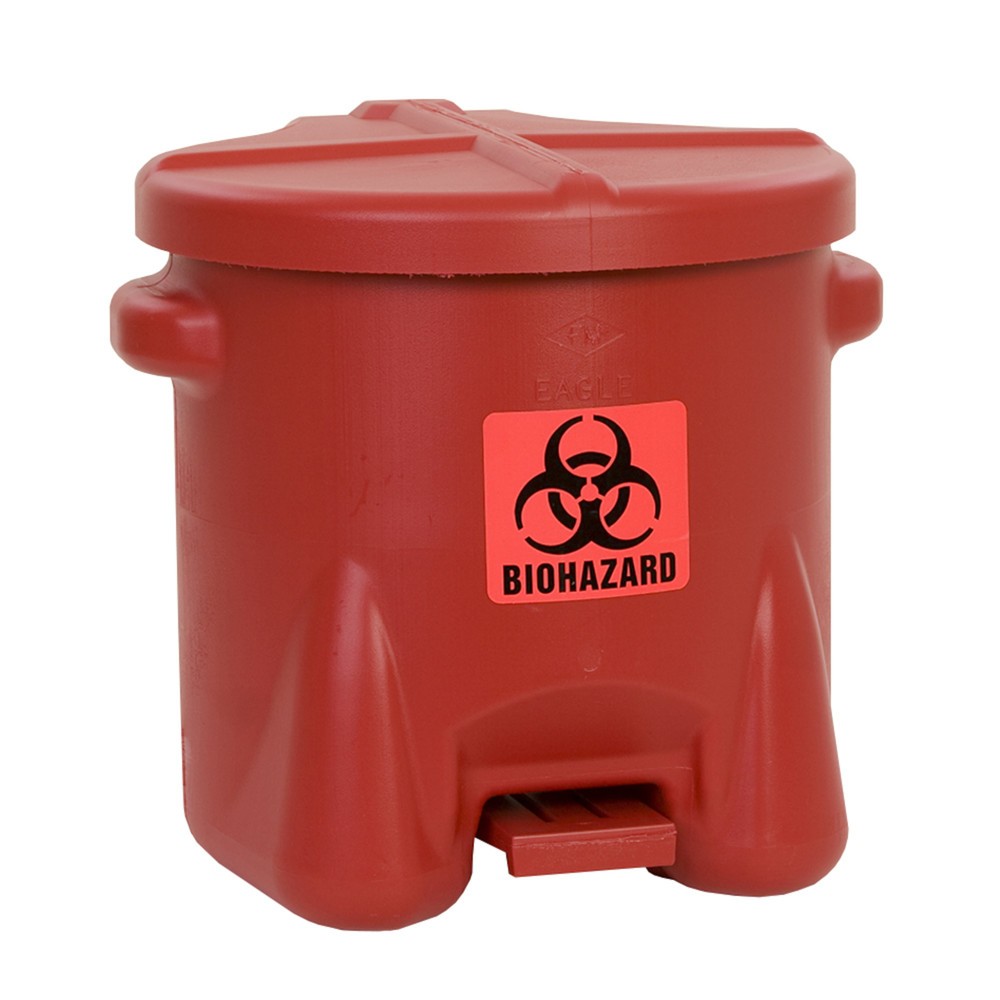 Immagine del prodotto: Justrite® contenitore per rifiuti Eagle, materiali a rischio biologico, HDPE, 22,8 litri, rosso