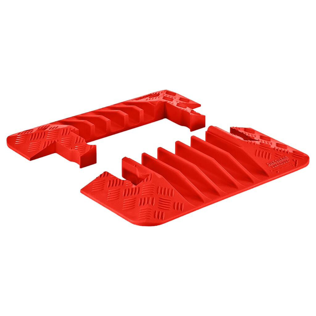 Justrite® Kabelbrücke Guard Dog® , Abschlusselement, 5 Kanäle, LxB 220 x 500 mm, orange Produktabbildung: Justrite® Kabelbrücke Guard Dog® , Abschlusselement, 5 Kanäle, LxB 220 x 500 mm, orange