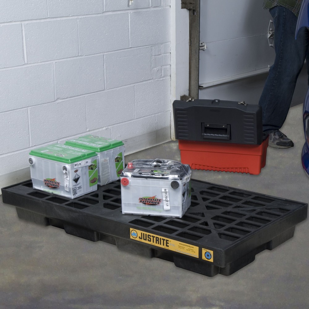 Productafbeelding nr. 3: Justrite® vlak-lekbak van PE, 2x 200 l, opvangvolume 90 l, zwart
