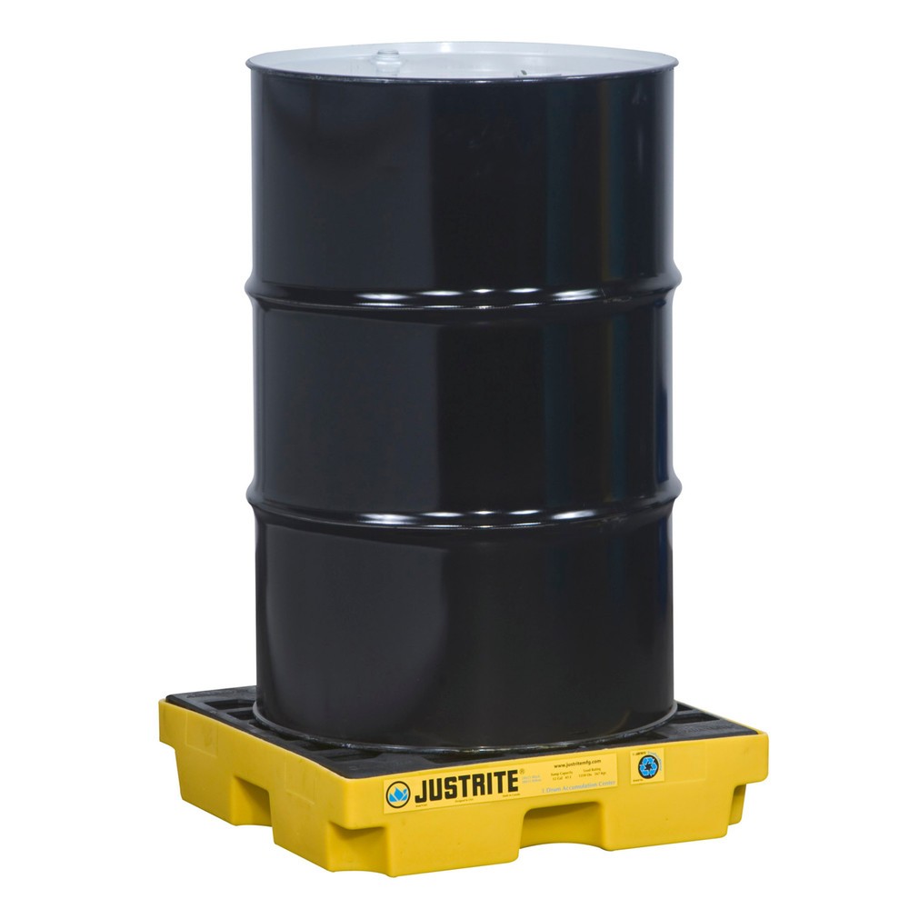 Product afbeelding: Justrite® vlak-lekbak van PE, 1x 200 l, opvangvolume 45 l, geel