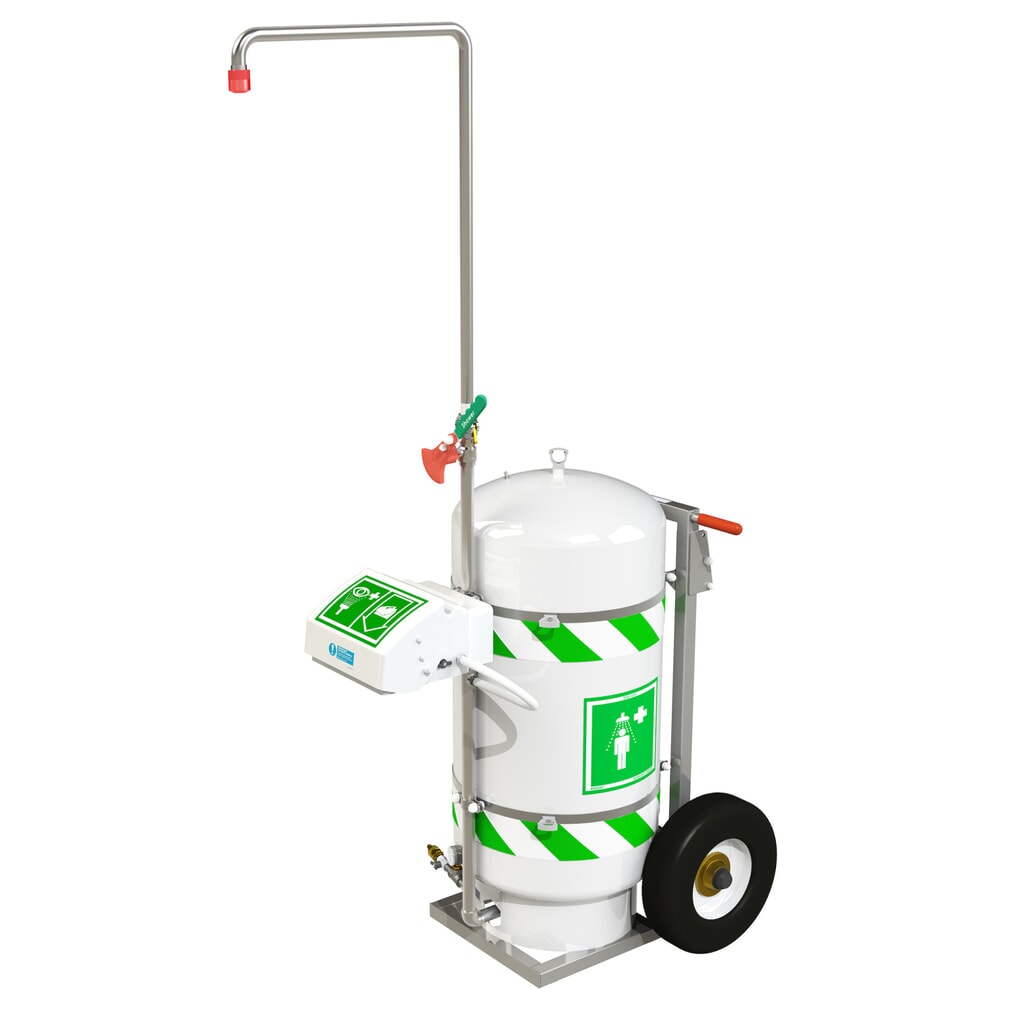 Justrite® Mobile Körper-/Augendusche-Kombination 40K45G Hughes, unbeheizt, 114-Liter-Tank Produktabbildung: Justrite® Mobile Körper-/Augendusche-Kombination 40K45G Hughes, unbeheizt, 114-Liter-Tank